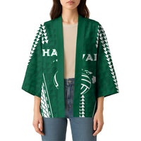 Polynesian Hawaii Volleyball Custom Kimono Green Kakau with Map Motif LT9 - Polynesian Pride