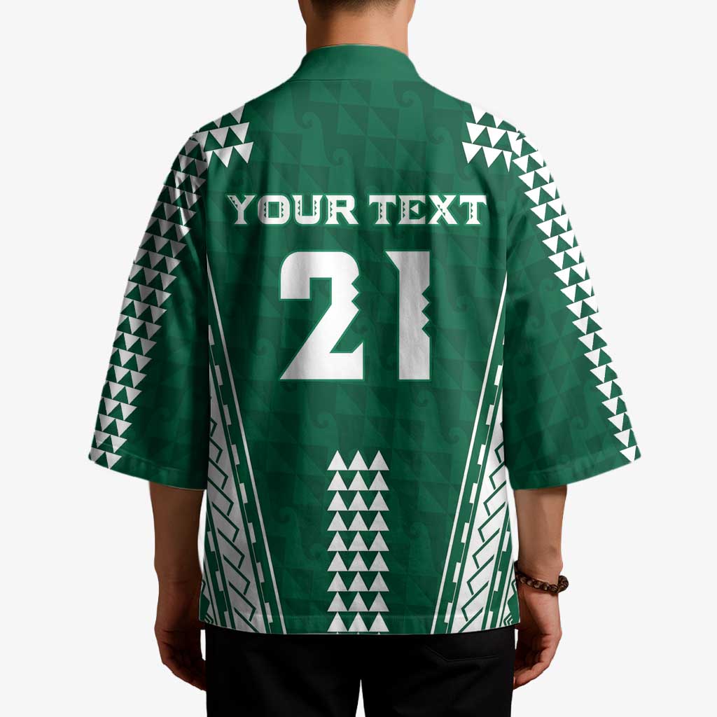Polynesian Hawaii Volleyball Custom Kimono Green Kakau with Map Motif LT9 - Polynesian Pride