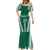 Polynesian Hawaii Volleyball Custom Mermaid Dress Green Kakau with Map Motif