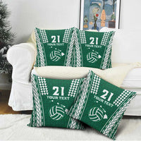 Polynesian Hawaii Volleyball Custom Pillow Cover Green Kakau with Map Motif LT9 - Polynesian Pride