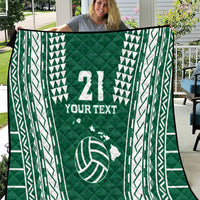 Polynesian Hawaii Volleyball Custom Quilt Green Kakau with Map Motif LT9 Green - Polynesian Pride