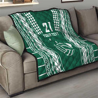 Polynesian Hawaii Volleyball Custom Quilt Green Kakau with Map Motif LT9 - Polynesian Pride