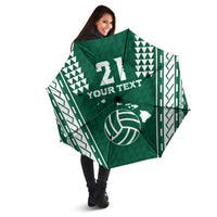 Polynesian Hawaii Volleyball Custom Umbrella Green Kakau with Map Motif LT9 - Polynesian Pride