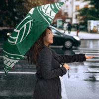Polynesian Hawaii Volleyball Custom Umbrella Green Kakau with Map Motif LT9 - Polynesian Pride