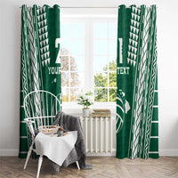 Polynesian Hawaii Volleyball Custom Window Curtain Green Kakau with Map Motif LT9 - Polynesian Pride