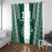 Polynesian Hawaii Volleyball Custom Window Curtain Green Kakau with Map Motif LT9 With Grommets Green - Polynesian Pride
