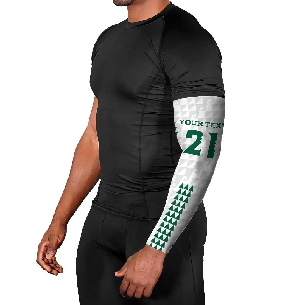 Polynesian Hawaii Volleyball Custom Arm Sleeves White Kakau with Map Motif LT9 - Polynesian Pride