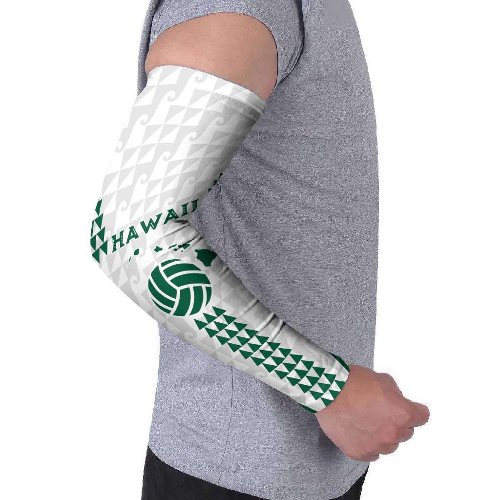 Polynesian Hawaii Volleyball Custom Arm Sleeves White Kakau with Map Motif LT9 - Polynesian Pride