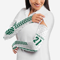 Polynesian Hawaii Volleyball Custom Arm Sleeves White Kakau with Map Motif LT9 - Polynesian Pride