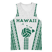Polynesian Hawaii Volleyball Custom Basketball Jersey White Kakau with Map Motif LT9 Unisex White - Polynesian Pride