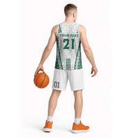 Polynesian Hawaii Volleyball Custom Basketball Jersey White Kakau with Map Motif LT9 - Polynesian Pride