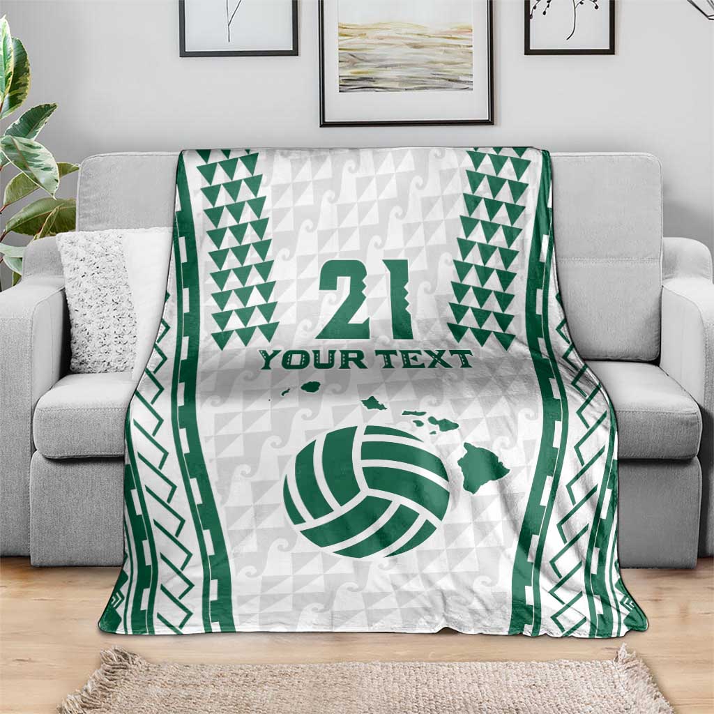 Polynesian Hawaii Volleyball Custom Blanket White Kakau with Map Motif LT9 - Polynesian Pride