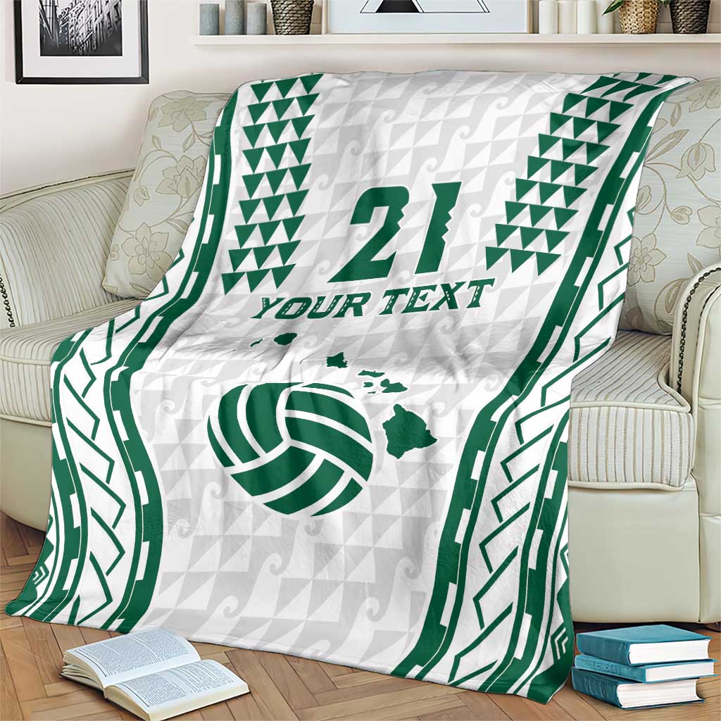 Polynesian Hawaii Volleyball Custom Blanket White Kakau with Map Motif LT9 - Polynesian Pride