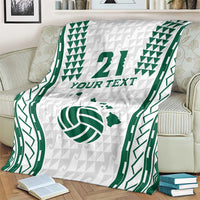 Polynesian Hawaii Volleyball Custom Blanket White Kakau with Map Motif LT9 - Polynesian Pride