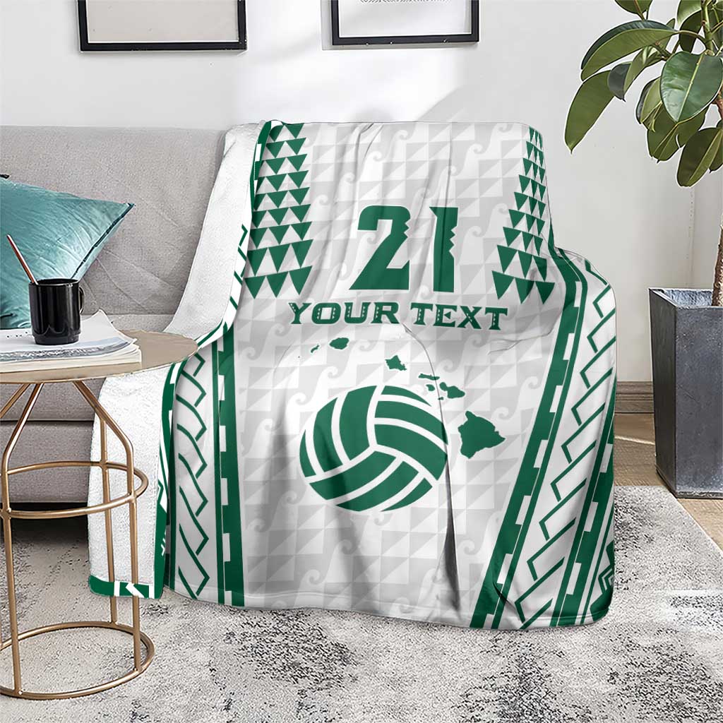 Polynesian Hawaii Volleyball Custom Blanket White Kakau with Map Motif LT9 - Polynesian Pride