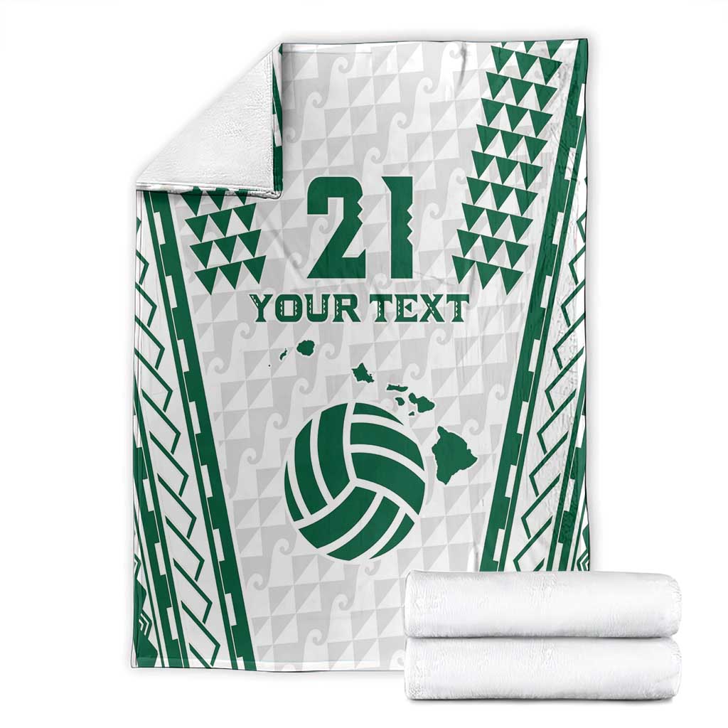 Polynesian Hawaii Volleyball Custom Blanket White Kakau with Map Motif LT9 - Polynesian Pride