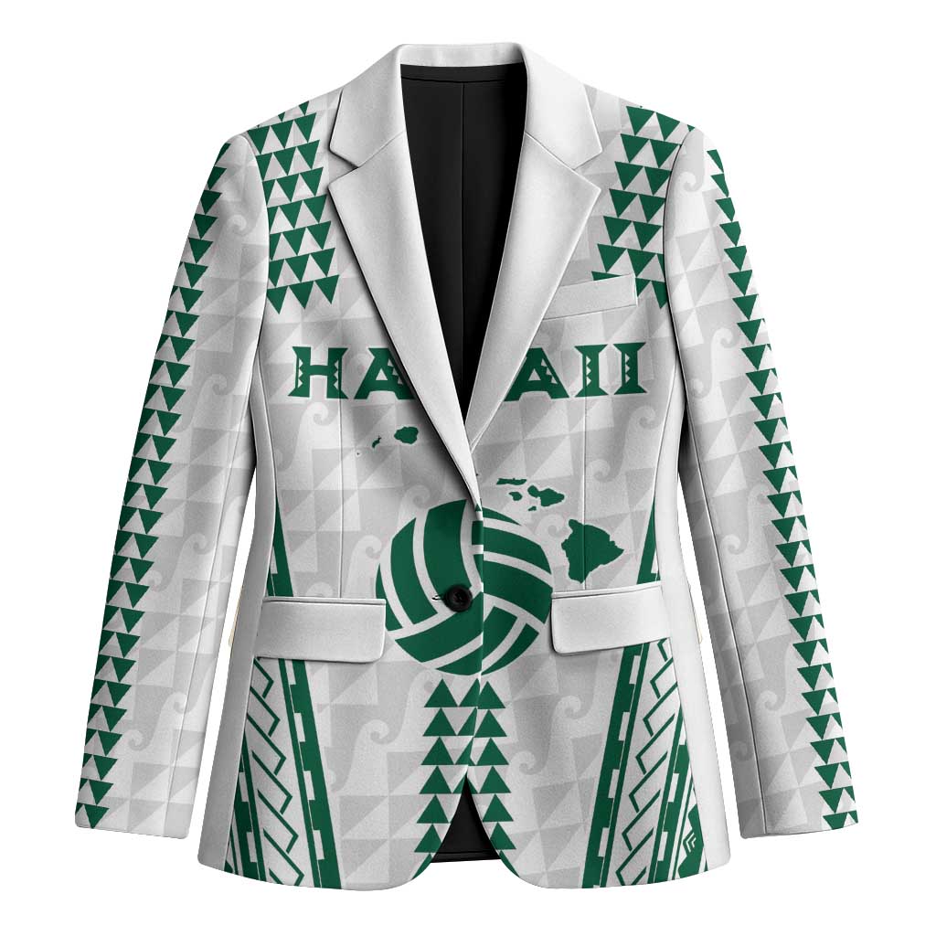 Polynesian Hawaii Volleyball Custom Blazer White Kakau with Map Motif LT9 Unisex White - Polynesian Pride