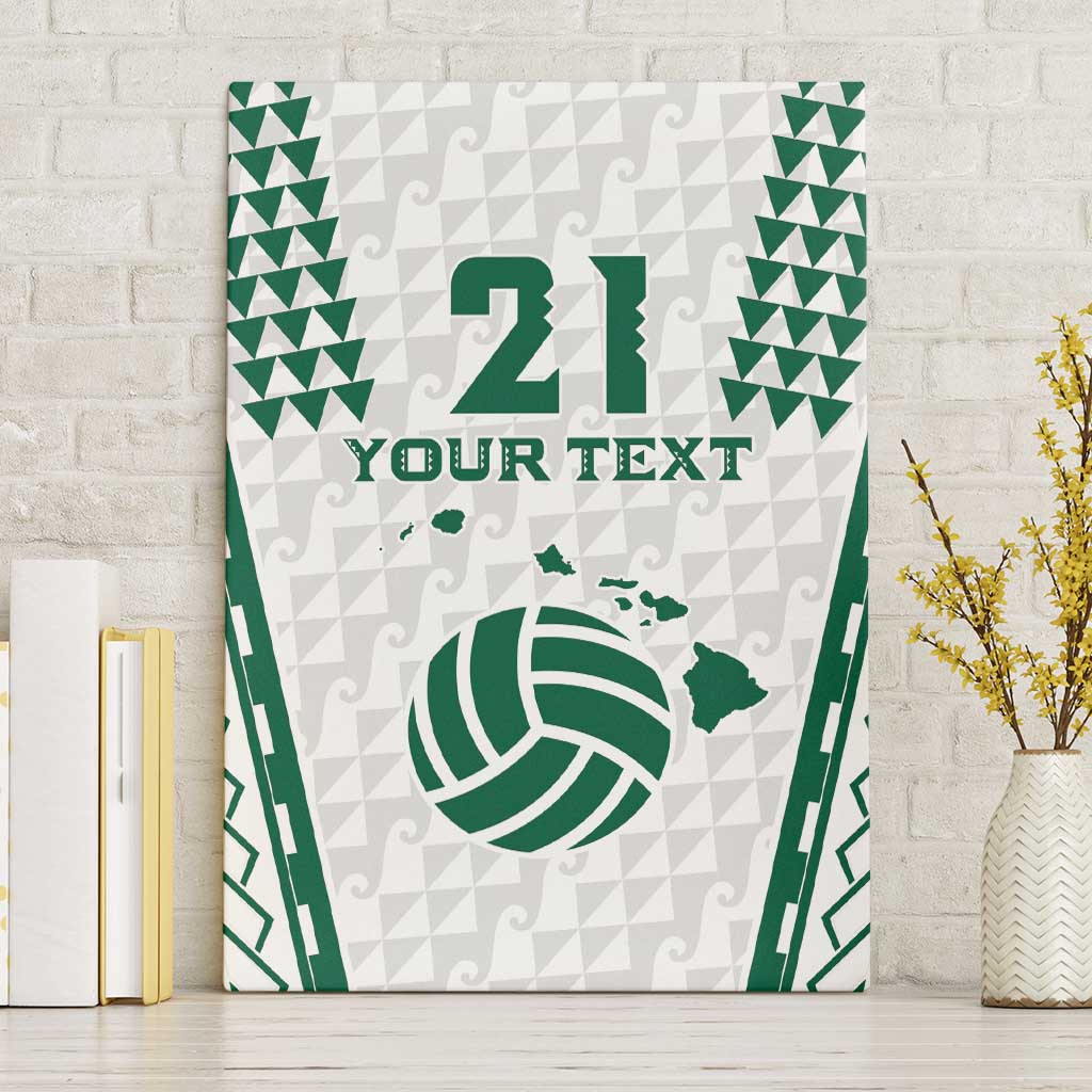 Polynesian Hawaii Volleyball Custom Canvas Wall Art White Kakau with Map Motif LT9 Without Frame White - Polynesian Pride