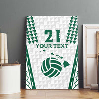 Polynesian Hawaii Volleyball Custom Canvas Wall Art White Kakau with Map Motif LT9 - Polynesian Pride