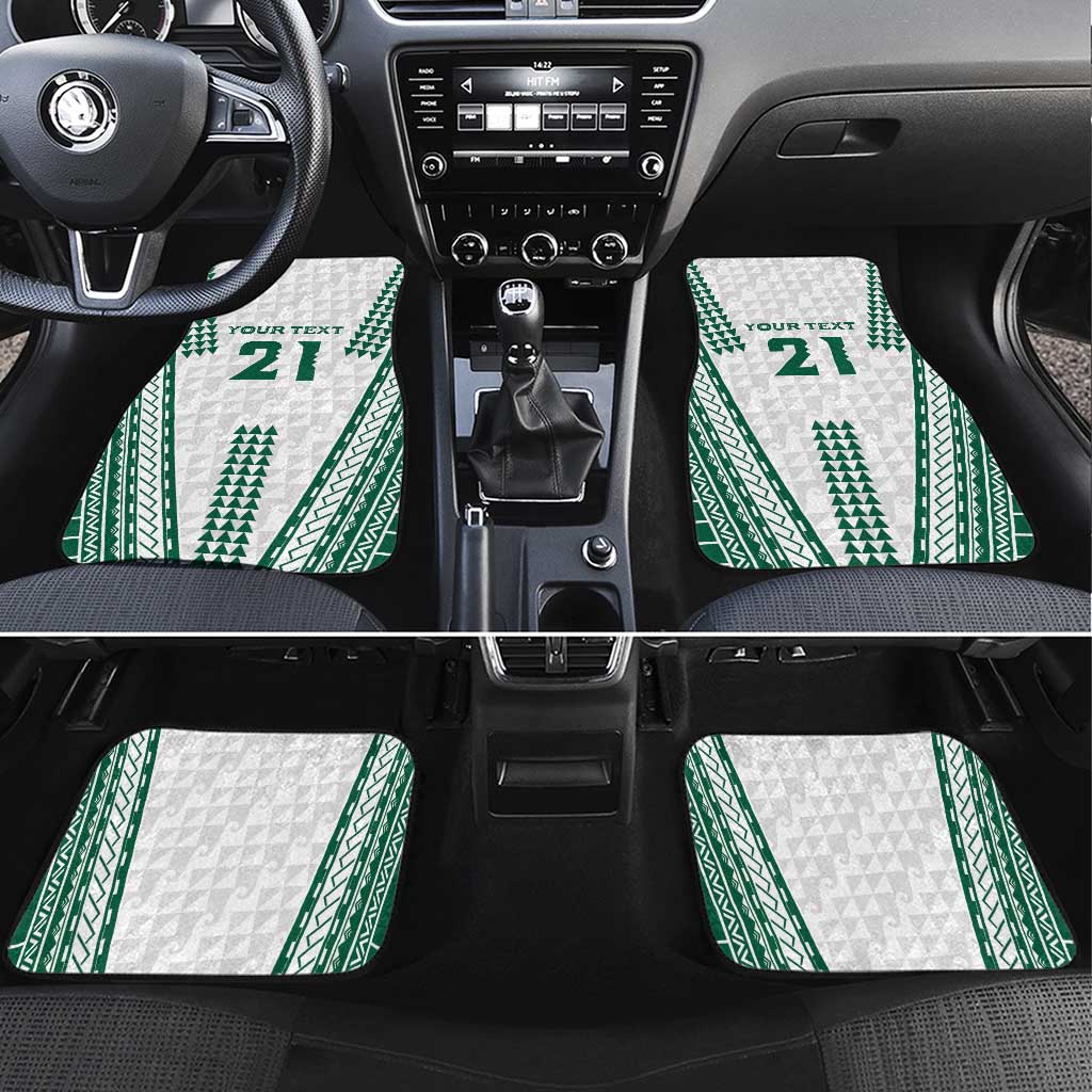 Polynesian Hawaii Volleyball Custom Car Mats White Kakau with Map Motif LT9 Set 4pcs White - Polynesian Pride