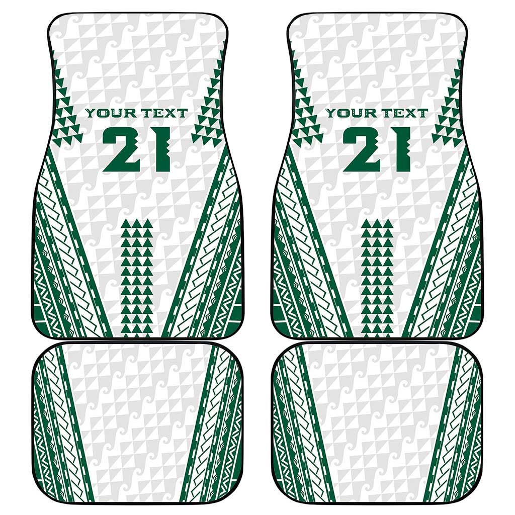 Polynesian Hawaii Volleyball Custom Car Mats White Kakau with Map Motif LT9 - Polynesian Pride