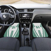 Polynesian Hawaii Volleyball Custom Car Mats White Kakau with Map Motif LT9 Set 2pcs - Front White - Polynesian Pride