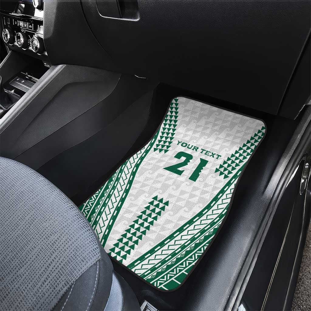 Polynesian Hawaii Volleyball Custom Car Mats White Kakau with Map Motif LT9 - Polynesian Pride