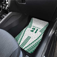 Polynesian Hawaii Volleyball Custom Car Mats White Kakau with Map Motif LT9 - Polynesian Pride