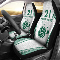 Polynesian Hawaii Volleyball Custom Car Seat Cover White Kakau with Map Motif LT9 - Polynesian Pride