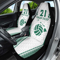 Polynesian Hawaii Volleyball Custom Car Seat Cover White Kakau with Map Motif LT9 - Polynesian Pride