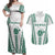 Polynesian Hawaii Volleyball Custom Couples Matching Off Shoulder Maxi Dress and Hawaiian Shirt White Kakau with Map Motif