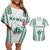 Polynesian Hawaii Volleyball Custom Couples Matching Off Shoulder Short Dress and Hawaiian Shirt White Kakau with Map Motif