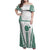 Polynesian Hawaii Volleyball Custom Family Matching Off Shoulder Maxi Dress and Hawaiian Shirt White Kakau with Map Motif