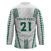 Polynesian Hawaii Volleyball Custom Hockey Jersey White Kakau with Map Motif LT9 - Polynesian Pride