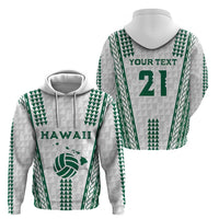 Polynesian Hawaii Volleyball Custom Hoodie White Kakau with Map Motif LT9 - Polynesian Pride