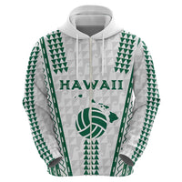 Polynesian Hawaii Volleyball Custom Hoodie White Kakau with Map Motif LT9 - Polynesian Pride