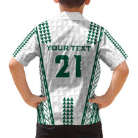 Polynesian Hawaii Volleyball Custom Kid Hawaiian Shirt White Kakau with Map Motif LT9 - Polynesian Pride