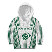 Polynesian Hawaii Volleyball Custom Kid Hoodie White Kakau with Map Motif LT9 Hoodie White - Polynesian Pride