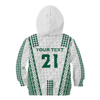 Polynesian Hawaii Volleyball Custom Kid Hoodie White Kakau with Map Motif LT9 - Polynesian Pride
