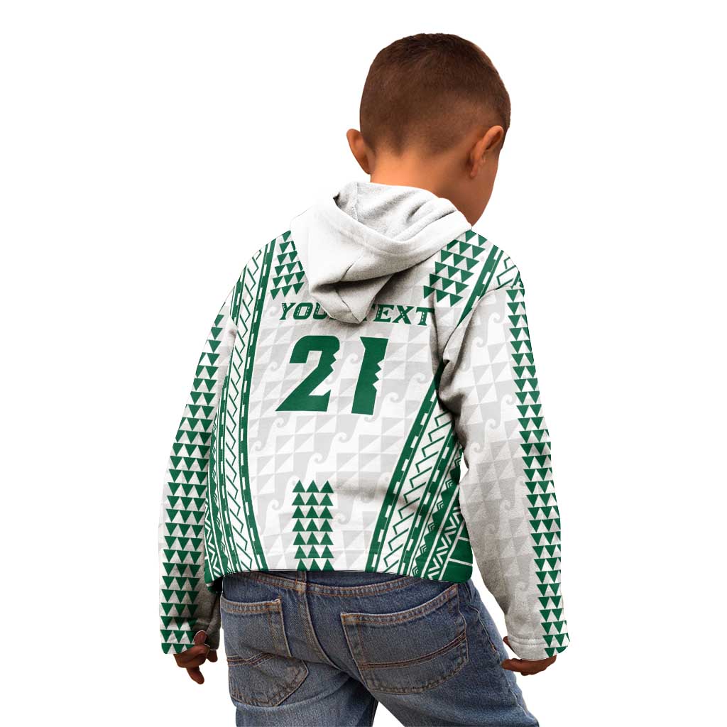 Polynesian Hawaii Volleyball Custom Kid Hoodie White Kakau with Map Motif LT9 - Polynesian Pride