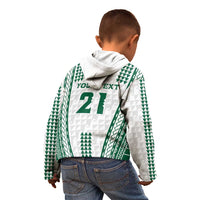 Polynesian Hawaii Volleyball Custom Kid Hoodie White Kakau with Map Motif LT9 - Polynesian Pride