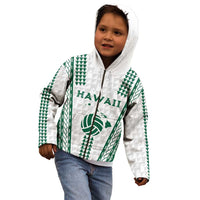 Polynesian Hawaii Volleyball Custom Kid Hoodie White Kakau with Map Motif LT9 - Polynesian Pride