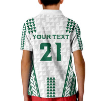 Polynesian Hawaii Volleyball Custom Kid Polo Shirt White Kakau with Map Motif LT9 - Polynesian Pride
