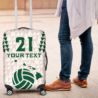 Polynesian Hawaii Volleyball Custom Luggage Cover White Kakau with Map Motif LT9 White - Polynesian Pride