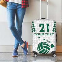 Polynesian Hawaii Volleyball Custom Luggage Cover White Kakau with Map Motif LT9 - Polynesian Pride