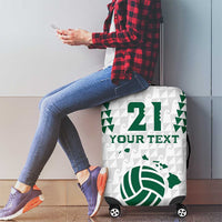 Polynesian Hawaii Volleyball Custom Luggage Cover White Kakau with Map Motif LT9 - Polynesian Pride