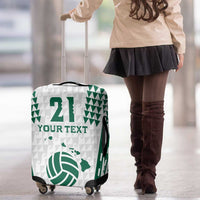 Polynesian Hawaii Volleyball Custom Luggage Cover White Kakau with Map Motif LT9 - Polynesian Pride