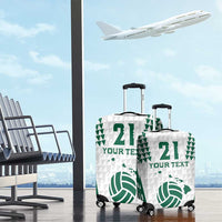 Polynesian Hawaii Volleyball Custom Luggage Cover White Kakau with Map Motif LT9 - Polynesian Pride