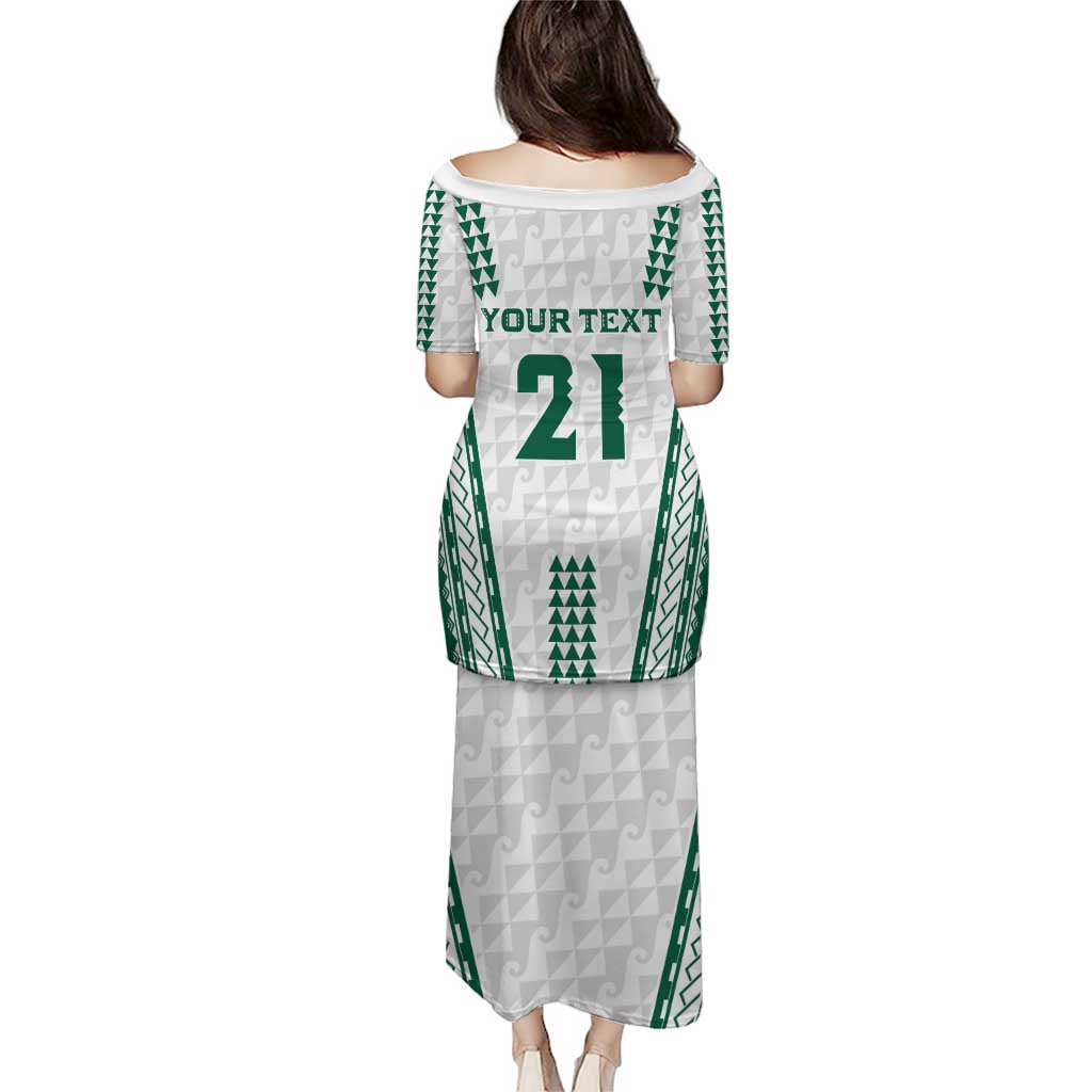 Polynesian Hawaii Volleyball Custom Puletasi White Kakau with Map Motif LT9 - Polynesian Pride