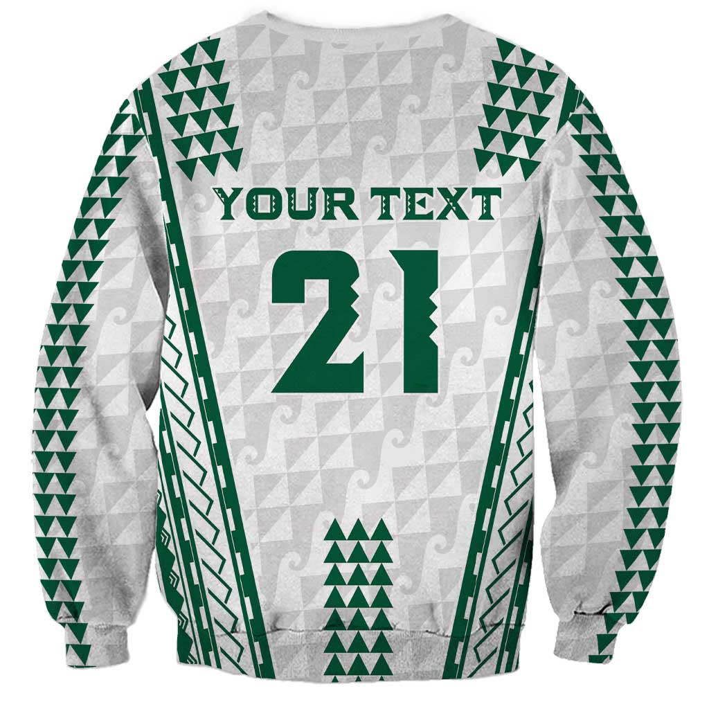 Polynesian Hawaii Volleyball Custom Sweatshirt White Kakau with Map Motif LT9 - Polynesian Pride